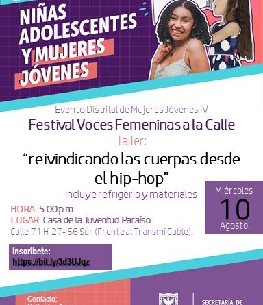 Inscribete y participa en el IV Festival de Mujeres Jóvenes: Voces femeninas a la Calle.