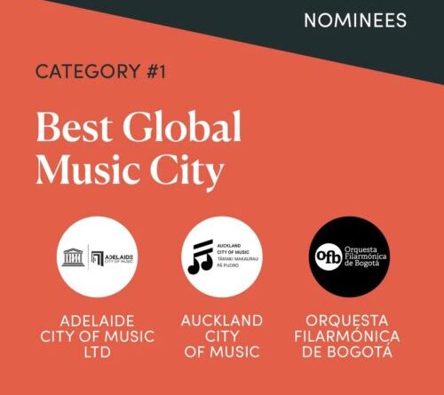 La Orquesta Filarmónica de Bogotá con tres nominaciones en los Music Cities Awards
